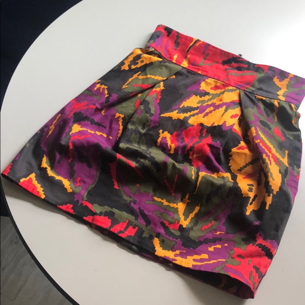 FCUK structured short skirt tribal print